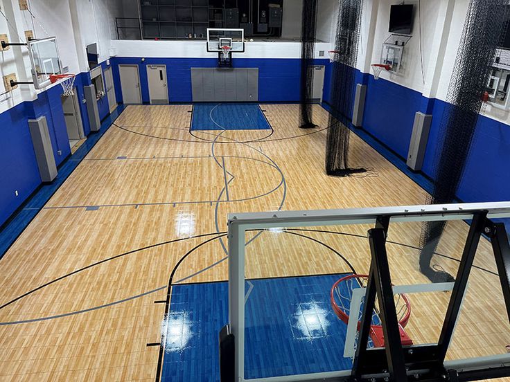 Indoor basketball courts with scheduling-friendly layout